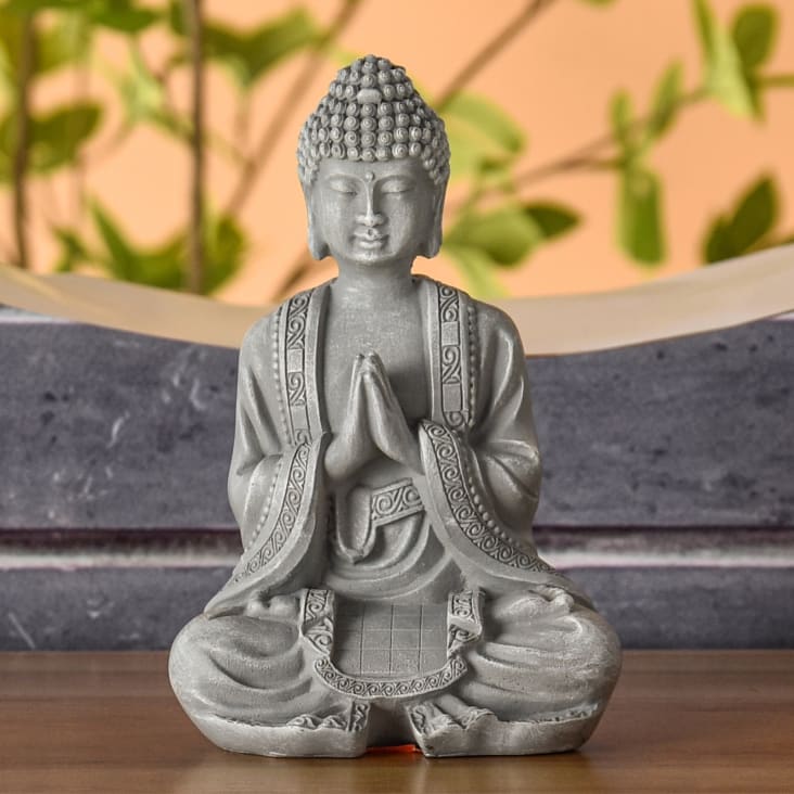 Statuette Bouddha en méditation résine verte