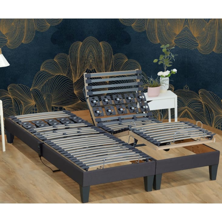 Lot 2 Sommiers relaxation electrique Anthracite 2x80x200 RELAX SOM