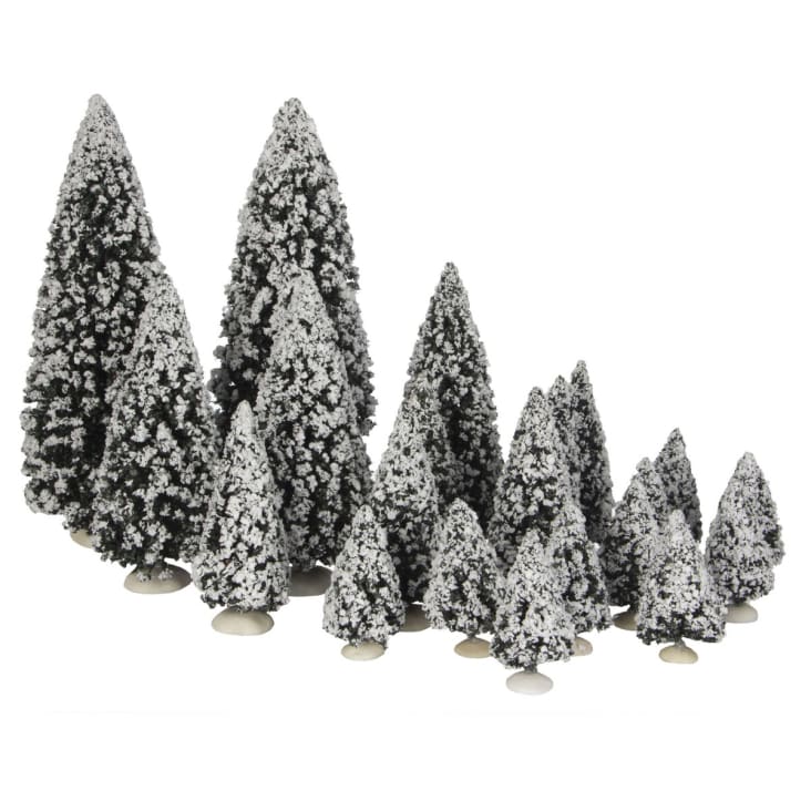 Lot De 12 Mini Sapins De Noël Artificiels - Environ 4.5 Cm, Base En Bois - Décoration De Table, Bureau, Restaurant, Fêtes