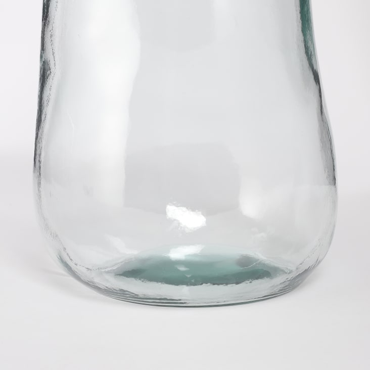 Grande bouteille transparente en verre recyclé avec un design simple - Pot  en verre de style méditerranéen fait à la main pour décorer la maison comme  vase ou vase. : : Cuisine