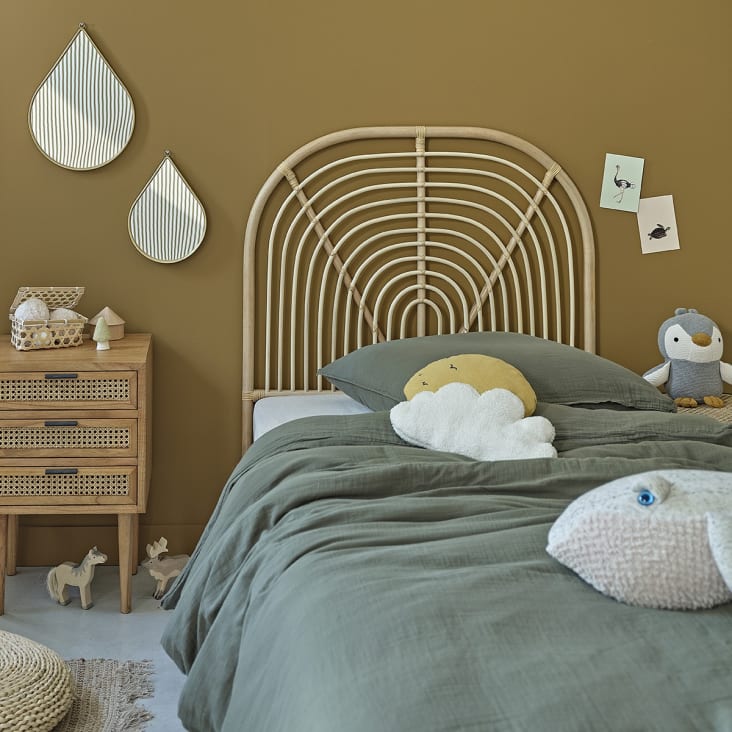 Cabecero de cama 90 cm de ratán color natural - TEDYO