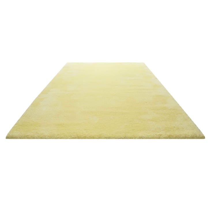 Wollteppich 50x80cm | Weich & Flauschig | Goldfarben | Waschbar | Mit Rutschfestem Rücken