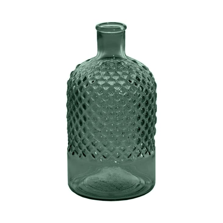 Vase bouteille en verre recyclé  eucalyptus 22 cm-Diamond