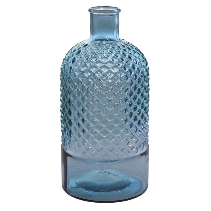 Vase bouteille en verre recyclé  eucalyptus 22 cm-Diamond cropped-4