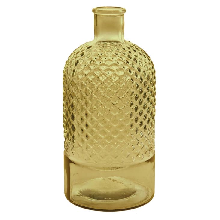 Vase bouteille en verre recyclé  eucalyptus 22 cm-Diamond cropped-9