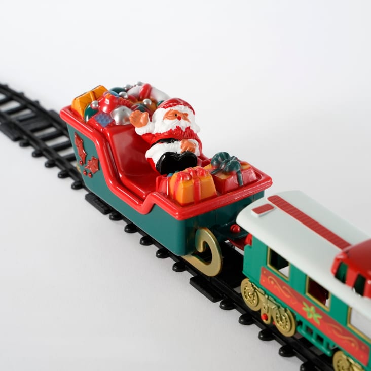 Train de Noël 16 pièces Locomotive à piles