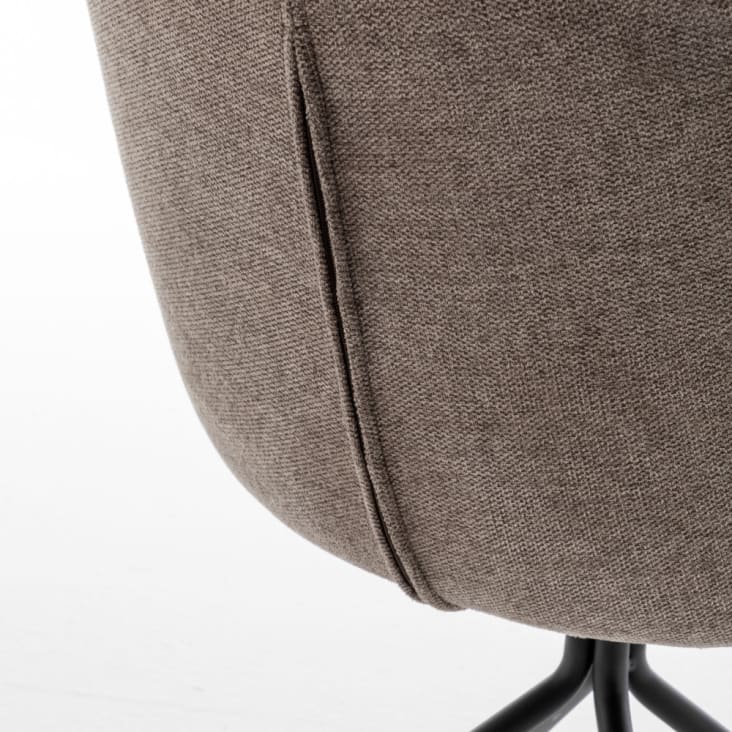 Chaise de bureau en tissu et métal taupe-Kooij cropped-9