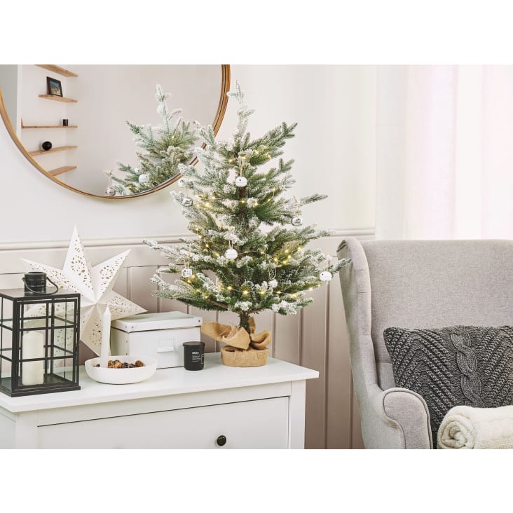 90 Schnee cm du Monde Weihnachtsbaum Künstlicher mit | Maisons bestreut grün Ringrose