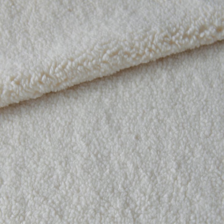 Housse de coussin  - effet peau de mouton polyester/fourrure ecru cropped-2