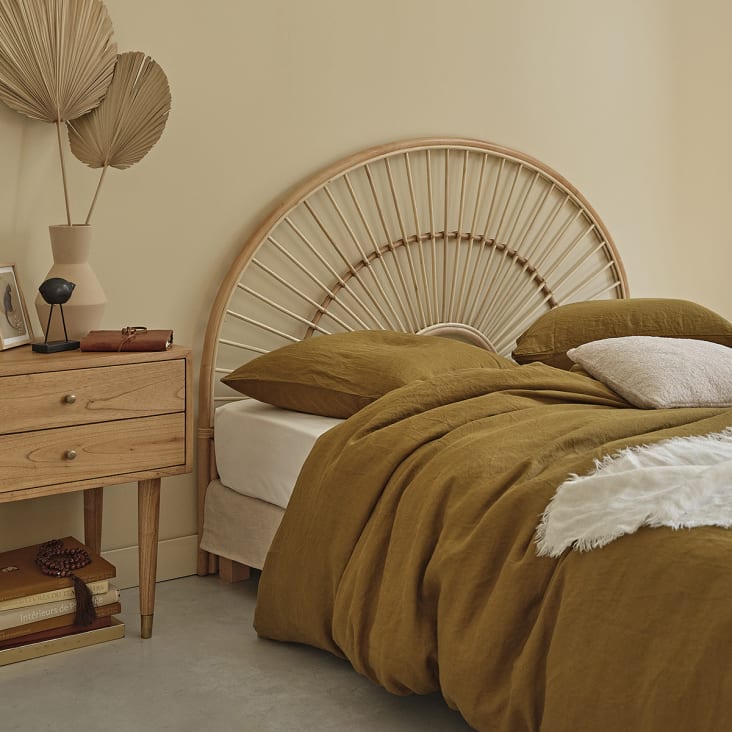 Très jolie tête de lit vintage en rotin - Ameublement