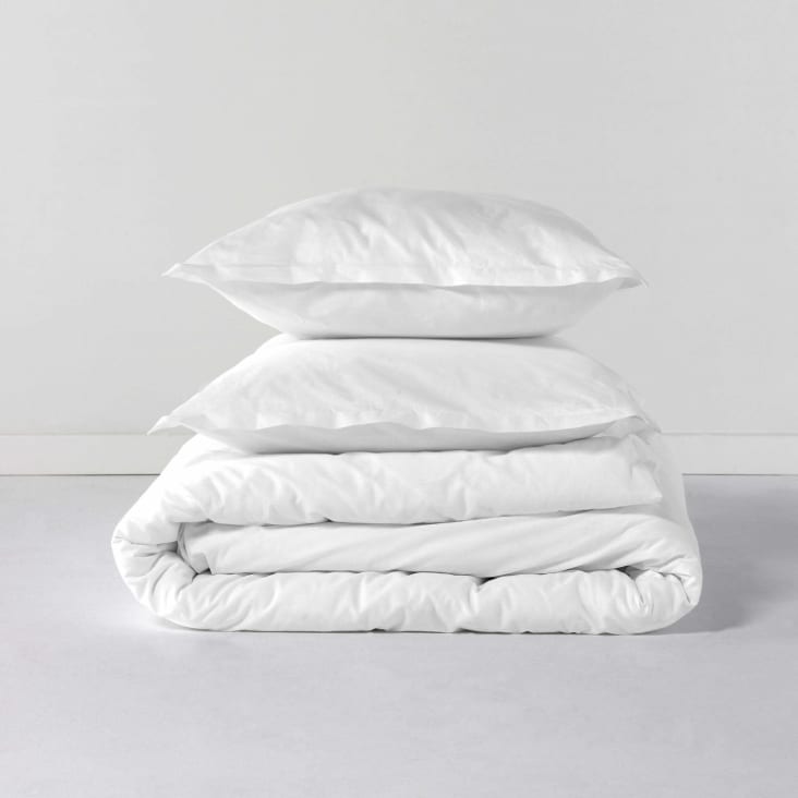 Funda de almohada algodón Punto Antiácaros lisa blanco 40 x 90 cm