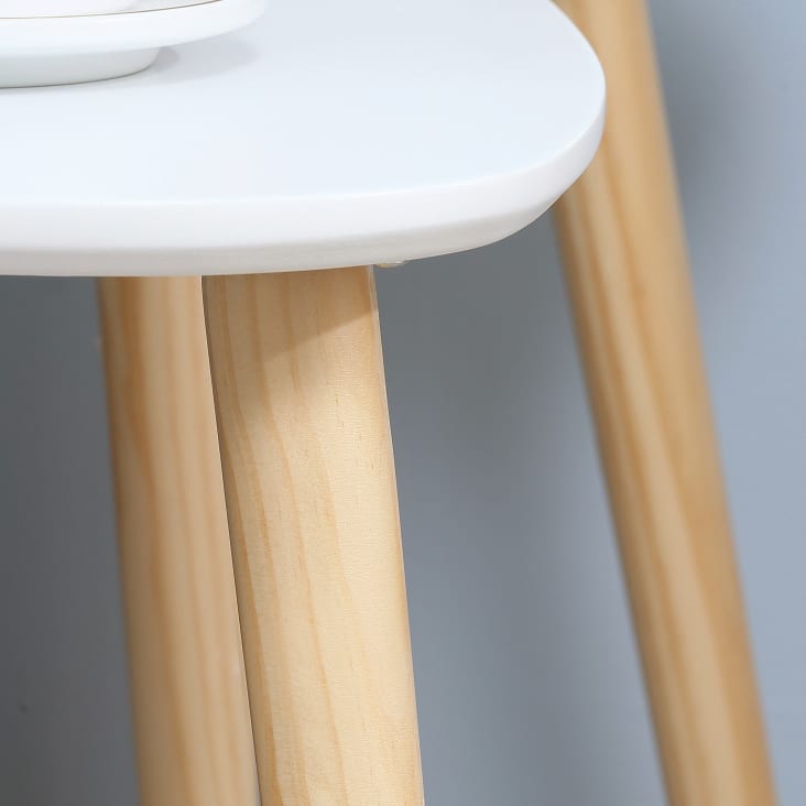 Lot de 2 tables basses gigognes design scandinave bois clair blanc cropped-9