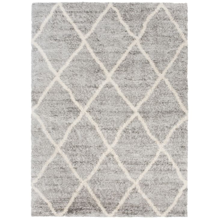 Tappeto salotto grigio chiaro righe linee astratto shaggy 80x150 VERSAY