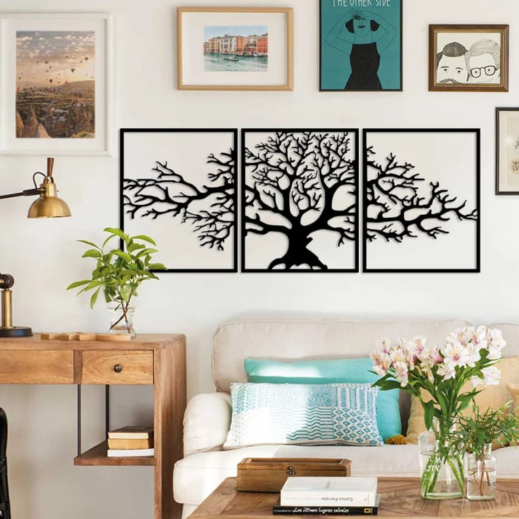 Déco murale triptyque arbre de vie en métal noir 144x59 cm cropped-4