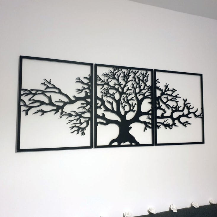 Déco murale triptyque arbre de vie en métal noir 144x59 cm cropped-5