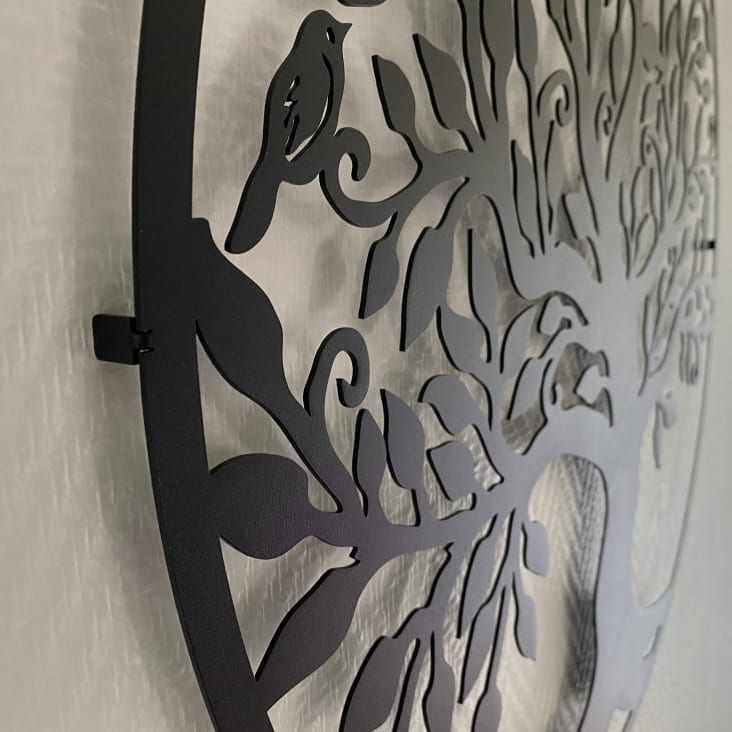 Décoration murale métal cercle et papillons noire - OSTARIA - Mr.Bricolage