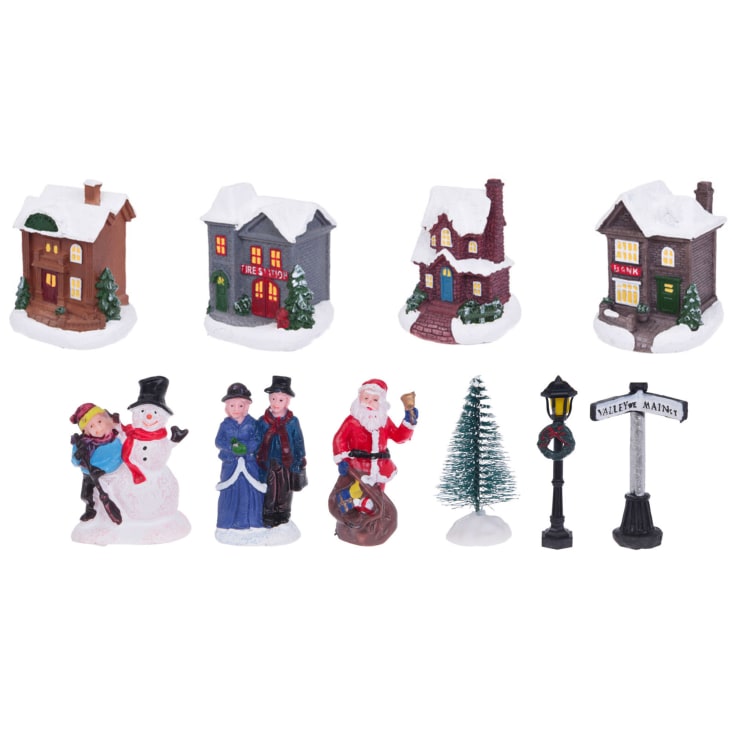 Village de Noël pour décoration Noël avec led - 14 pièces