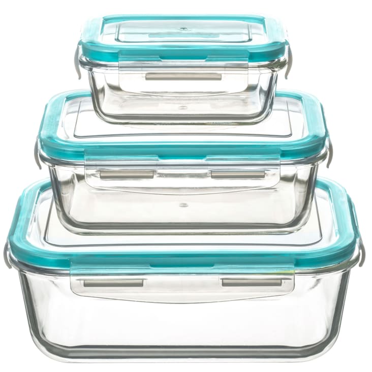 Lot 3 Boîtes Hermétiques Rectangulaires 2.3L Pour Pâtes - Couvercle Étanché, Sans BPA, Empilables, Idéal Pâtes Céréales Riz
