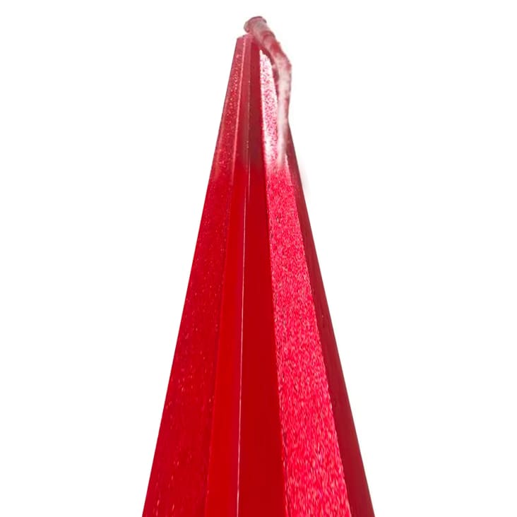 Bougie de Noël rouge pyramide - 5.5x5.5x11cm cropped-3