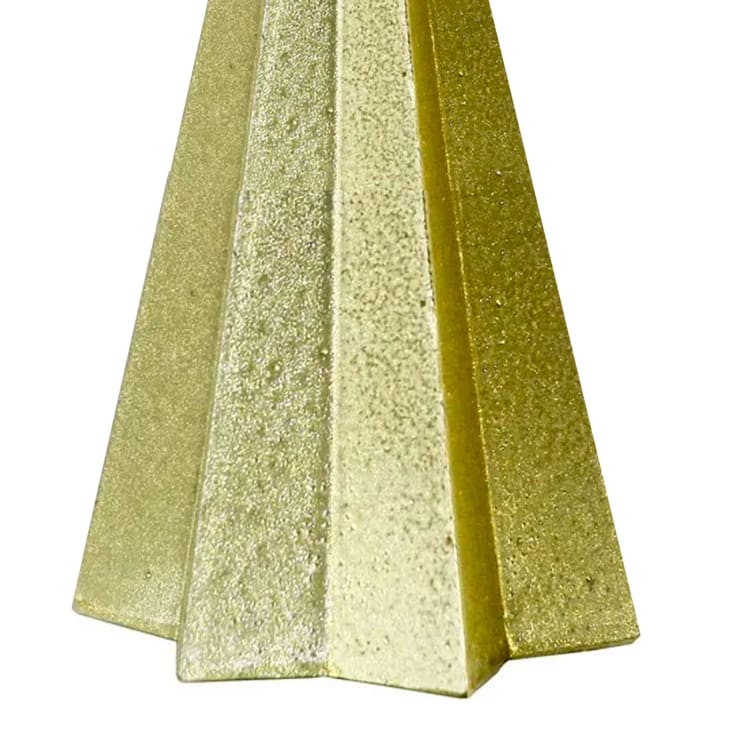 Bougie de Noël dorée pyramide - 5.5x5.5x11cm cropped-2