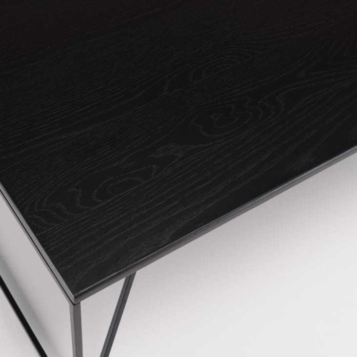 Mesa de centro rectangular negra con patas metal de 120 x 60 cm