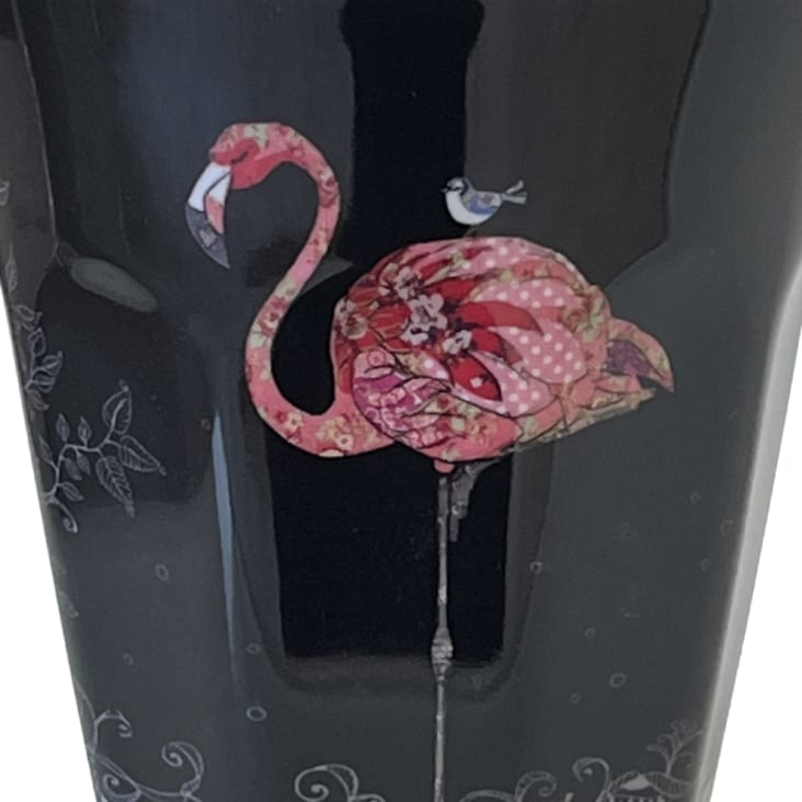 Verre à vin flamant rose peint à la main -  France