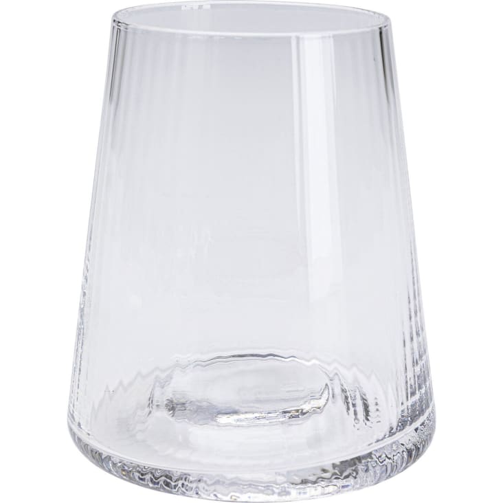 Lot de 6 - Verre à eau en verre transparent texturé Riffle | Maisons du ...