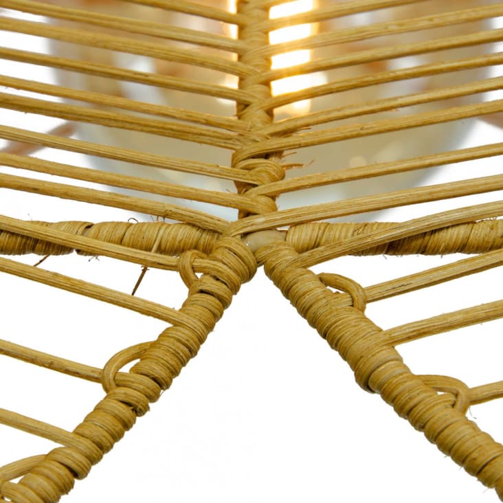 Suspension fleur en métal et rotin tressé naturel ANDENE | Maisons du Monde