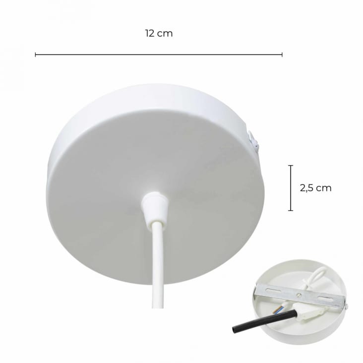 Suspension fleur en métal et rotin tressé naturel ANDENE | Maisons du Monde