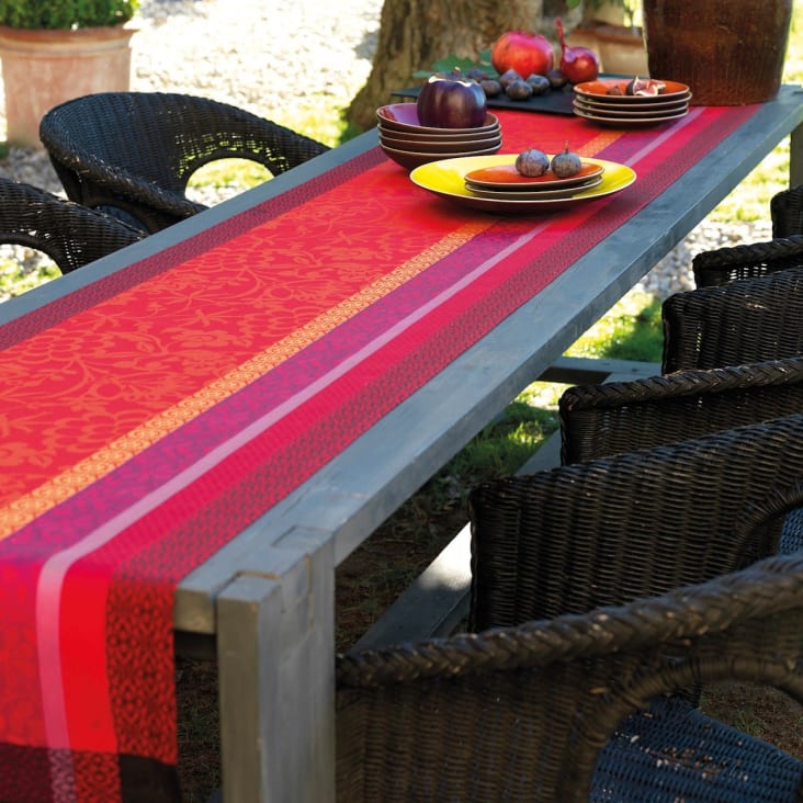 Chemin de table en coton gariguette 55 x 200-Provence