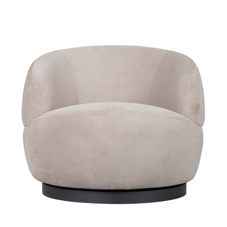 Drehbarer Sessel aus Samt, natürlich-Woolly