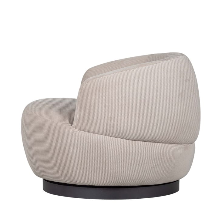 Drehbarer Sessel aus Samt, natürlich-Woolly cropped-4