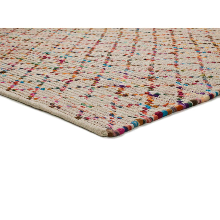 Tappeto riciclato in stile etnico multicolore, 150X220 cm REUNITE