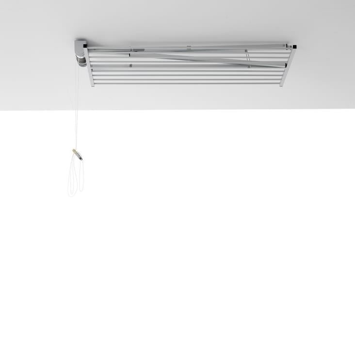 Stendino da soffitto verticale, saliscendi manuale Grigio 128x54x25 cm  FOXYDRY MINI