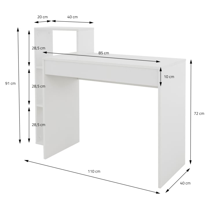 Ripiano Per Fasciatoio Puckdaddy - Legno Bianco, 19x30x97cm, Scaffale Divisorio Pratico E Funzionale - Foto 4