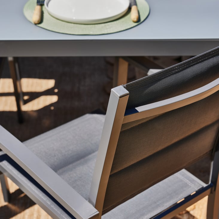 Table 160×90 et 6 chaises de jardin gris-TOKYO cropped-3
