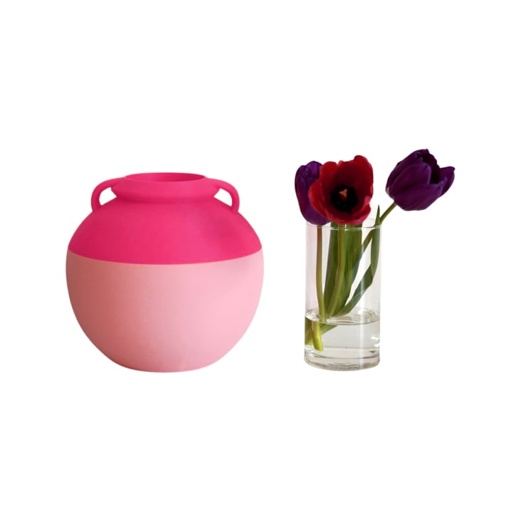 Vaso stampa 3d PLA rosa e rosa chiaro h20 cm XL