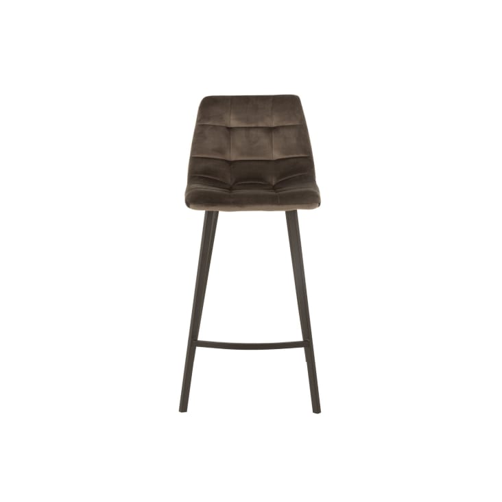 Chaise de bar en velours peau de pêche et en métal noir ( lot de 2)-OLIVIA cropped-3