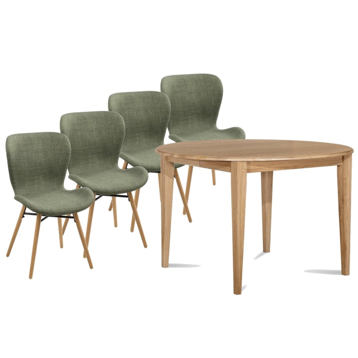 Table extensible ronde : plateau 105 cm / pieds fuseau