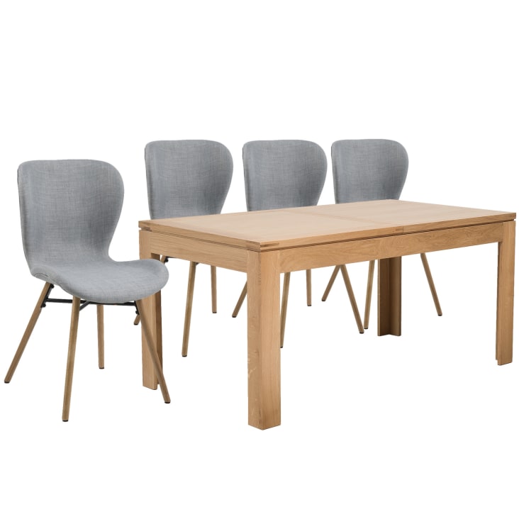 Table rectangulaire à rallonges L160/240  + 4 chaises tissu cropped-8