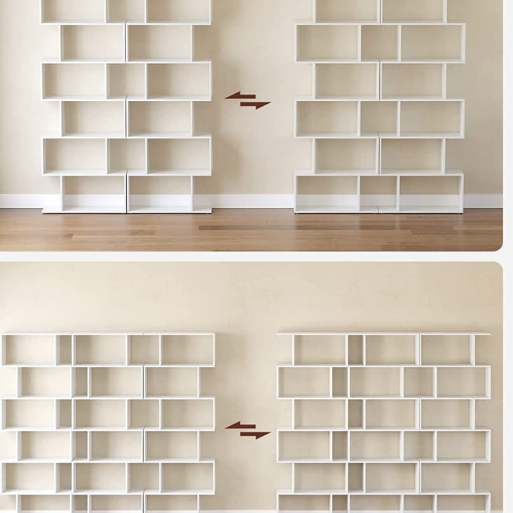 ClosetMaid Bücherregal Mit 6 Regalen – 82,3x30x13,6 Cm, Verstellbare Böden, Holz, Schwarz Walnuss – Mit Rückwand