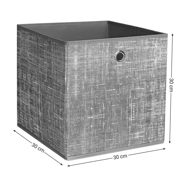Lot de 4 Cubes de rangement tressés pliables - 30 x 30 cm - Beige