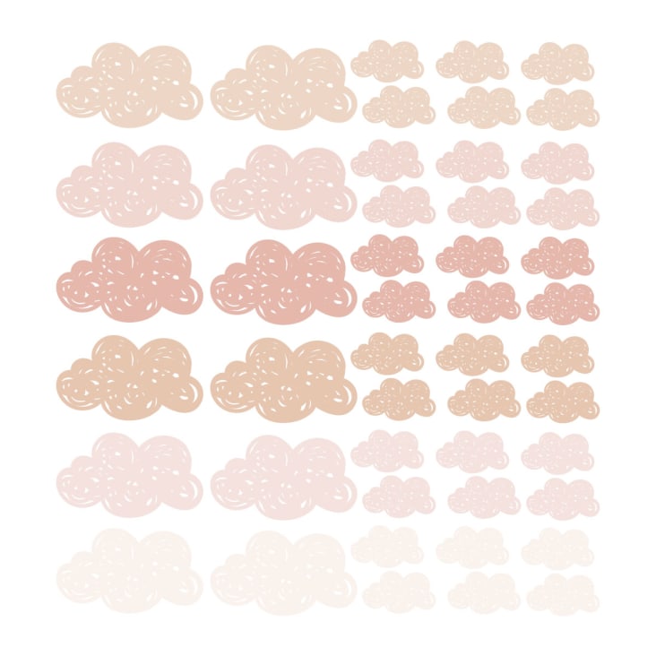 Stickers muraux en vinyle petits nuages rose et beige-Clouds