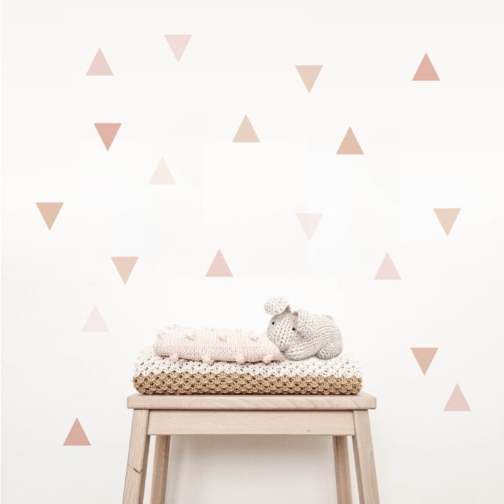 Stickers muraux en vinyle triangles rose et beige TRIANGLES1 | Maisons ...