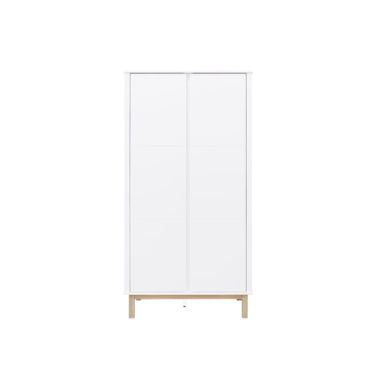 Armario 2 puertas acabado madera y blanco bebé - 102 x 195 cm Marcel