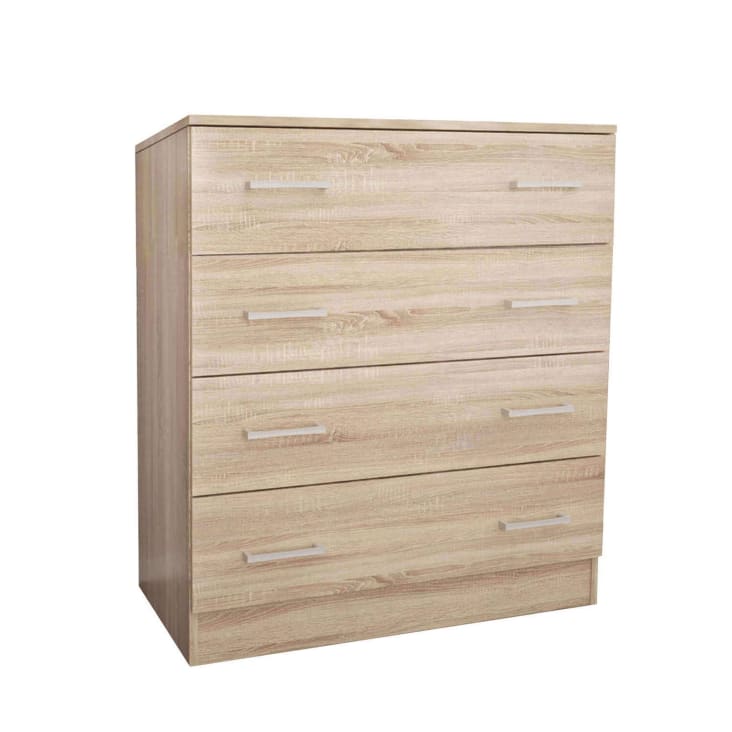 Vida Designs Chorley Cassettiera 4 Cassetti In Tessuto – Struttura Metallo, Piano In Legno, Beige E Grigio, Per Camera Letto E Soggiorno, Leggera E Stabile