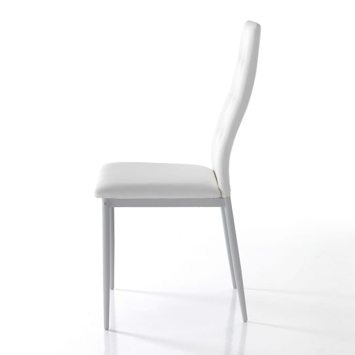 Set 4 sedie in pelle sintetica bianche cm. H.97,5 L.44 P.55 CARLY WHITE