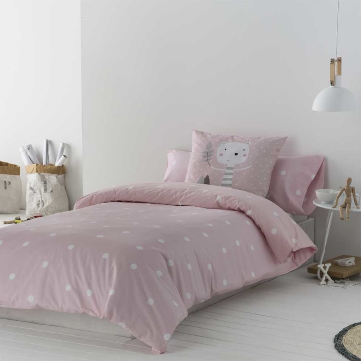 Funda Infantil algodón rosa 150x260 Cama 90 JORGE PINK | Maisons du Monde