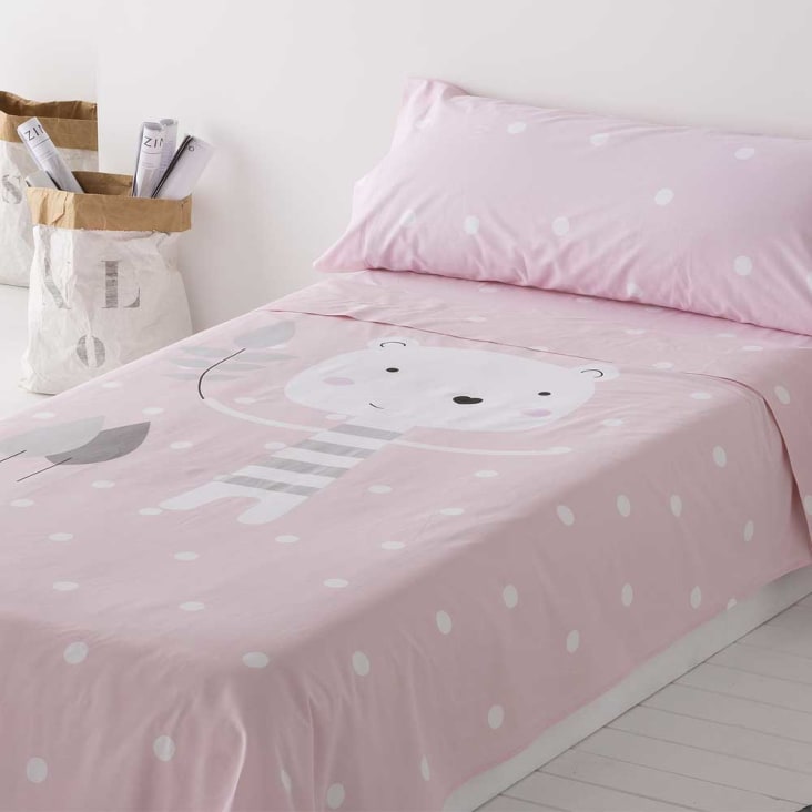 Edredón confort acolchado 200 gr jacquard rosa cama 135 (190x265 cm) LAZOS