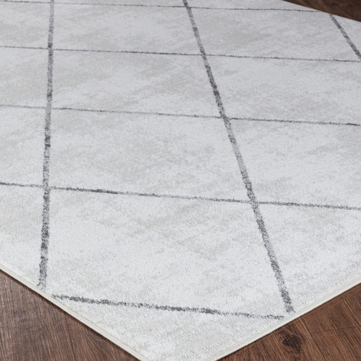 Tappeto in stile scandinavo bianco goffrato, 140X200 cm BLANCHE